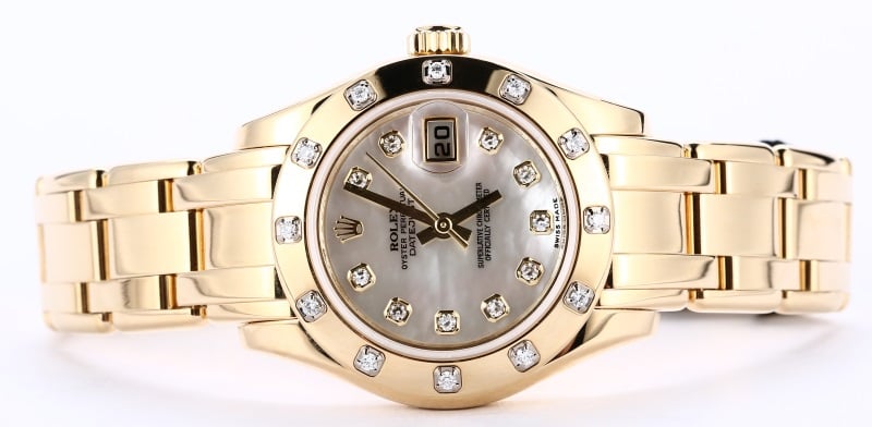 Ladies Rolex Pearlmaster 80318 Diamond Dial