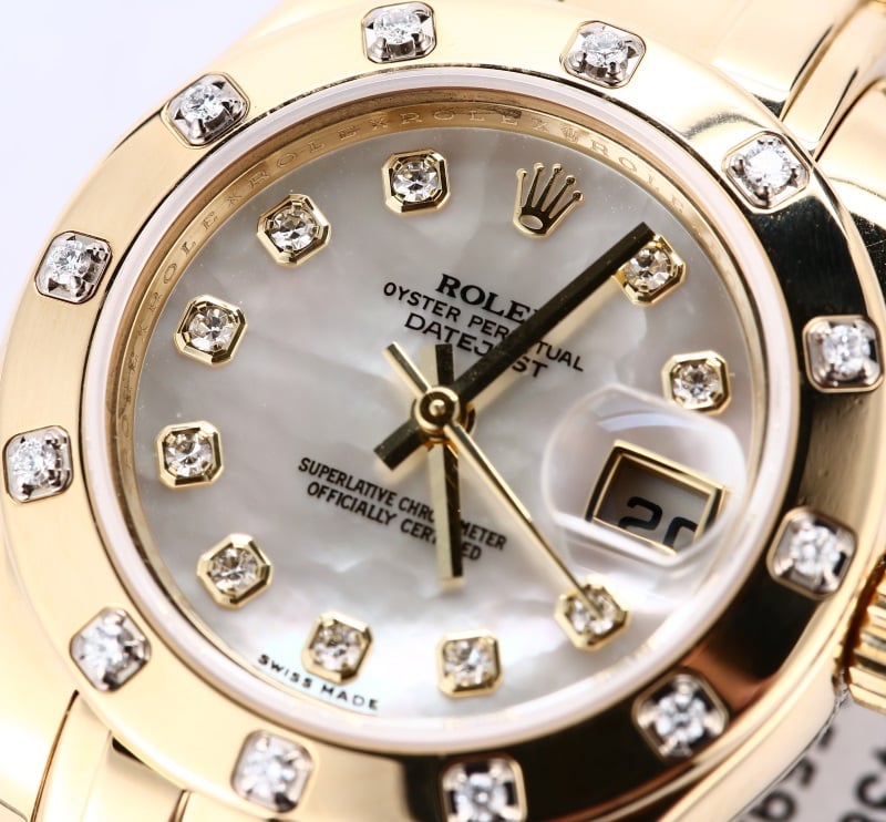 Ladies Rolex Pearlmaster 80318 Diamond Dial
