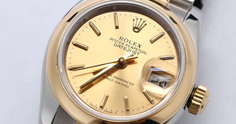 Rolex Lady Datejust 179163 Champagne Index Dial