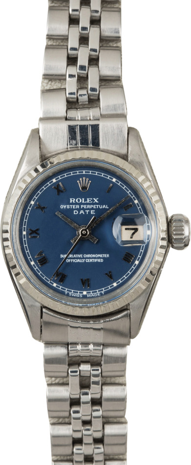 Pre-Owned Rolex Datejust 6517 Blue Roman Dial