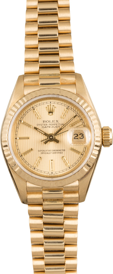 Pre Owned Ladies Rolex Datejust 69178 Tapestry Dial