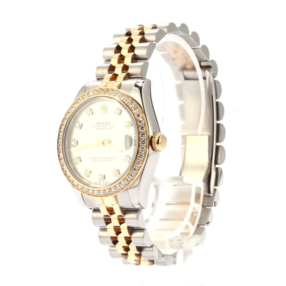 PreOwned Rolex Datejust 178383 Mid-Size with Diamond Dial and Bezel