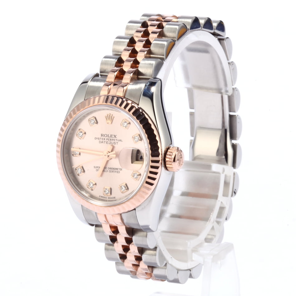 Used Rolex Datejust 179171 Pink Champagne Diamond Dial