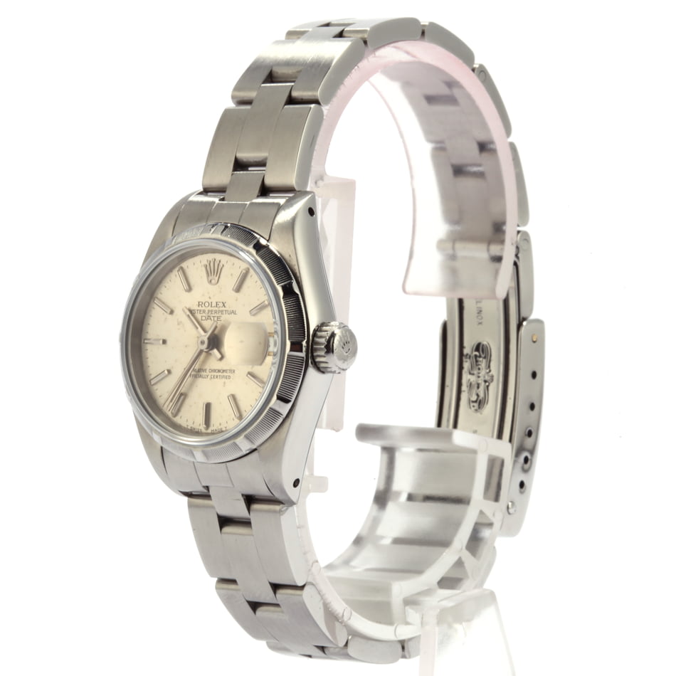 Pre Owned Rolex Date 69190 Silver Index Dial