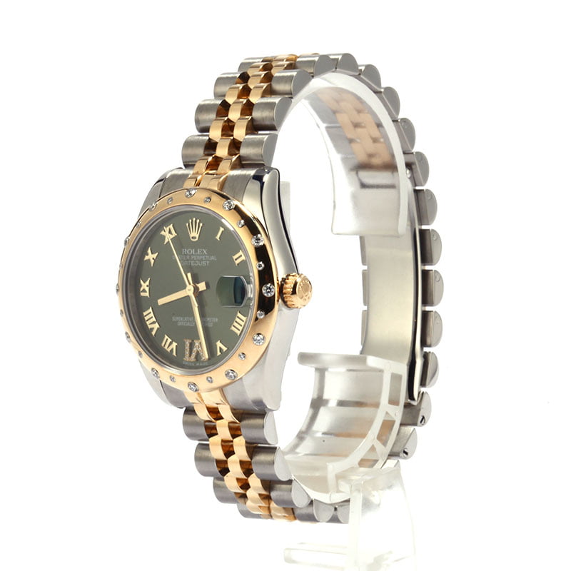 Mid-Size Rolex Datejust 178343 Olive Green Dial