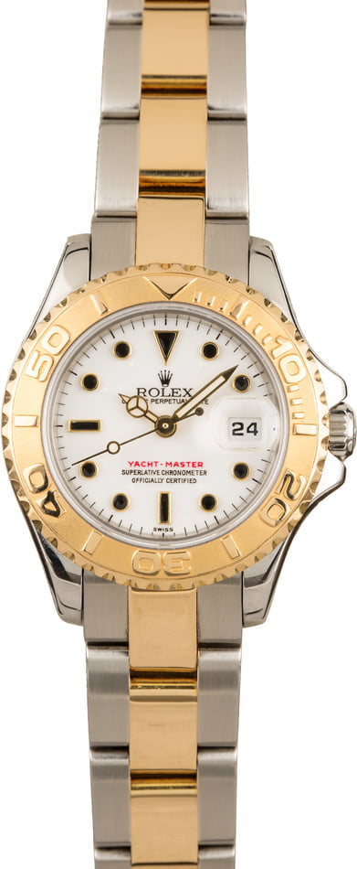Pre-Owned Rolex Ladies Yacht-Master 69623 White Dial T