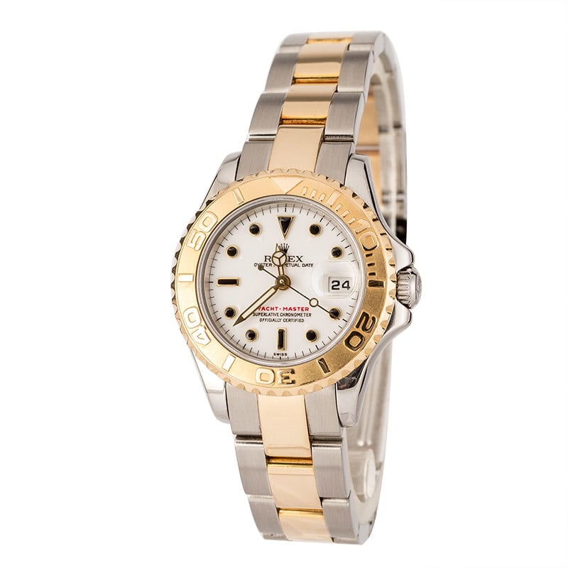 Pre-Owned Rolex Ladies Yacht-Master 69623 White Dial T