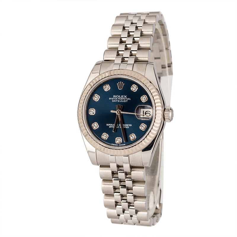 Pre-Owned Rolex Datejust 178274 Blue Diamond Dial