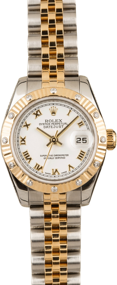 Used Rolex Ladies Datejust 179313 Roman White