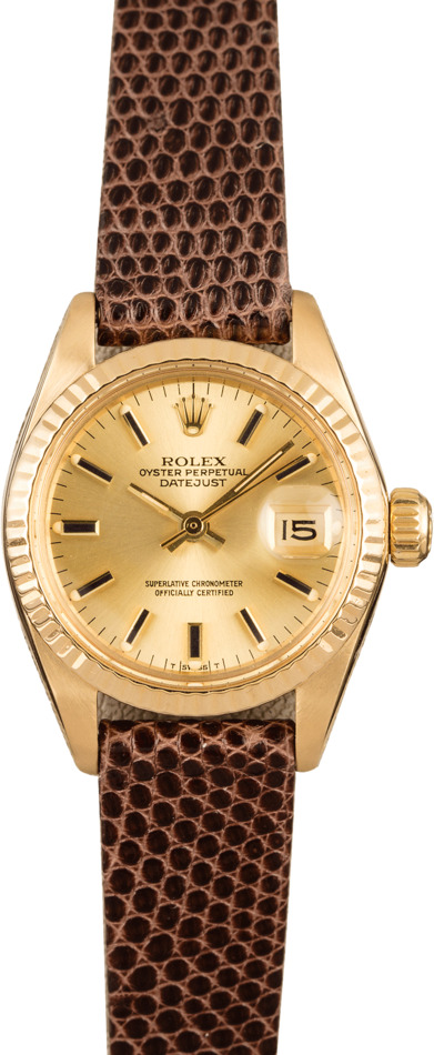 Pre-Owned Rolex Ladies Datejust 6917 18k Yellow Gold
