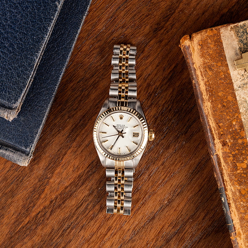 Vintage Rolex Ladies Date 6917 White Dial