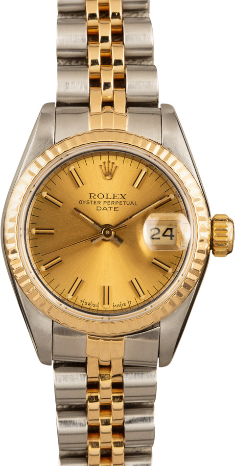 Ladies Pre-Owned Rolex Date 69173 Steel & Gold