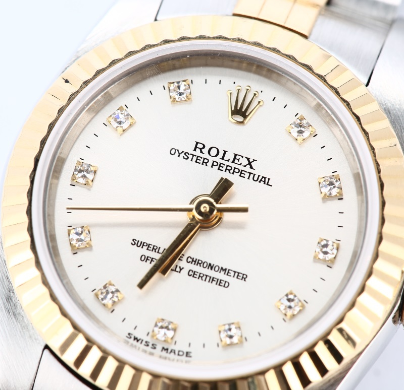 Rolex Ladies Oyster Perpetual 76193 Diamonds