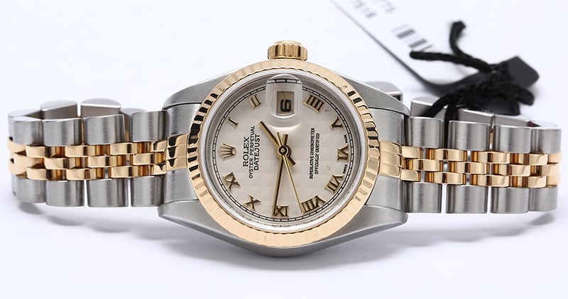 Women's Rolex Datejust 79173 Ivory Pyramid Roman Dial