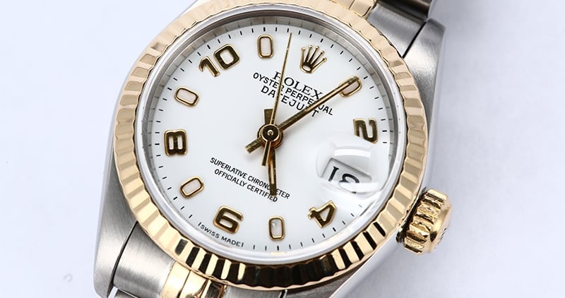 Rolex Ladies Datejust 69173 White Arabic Dial