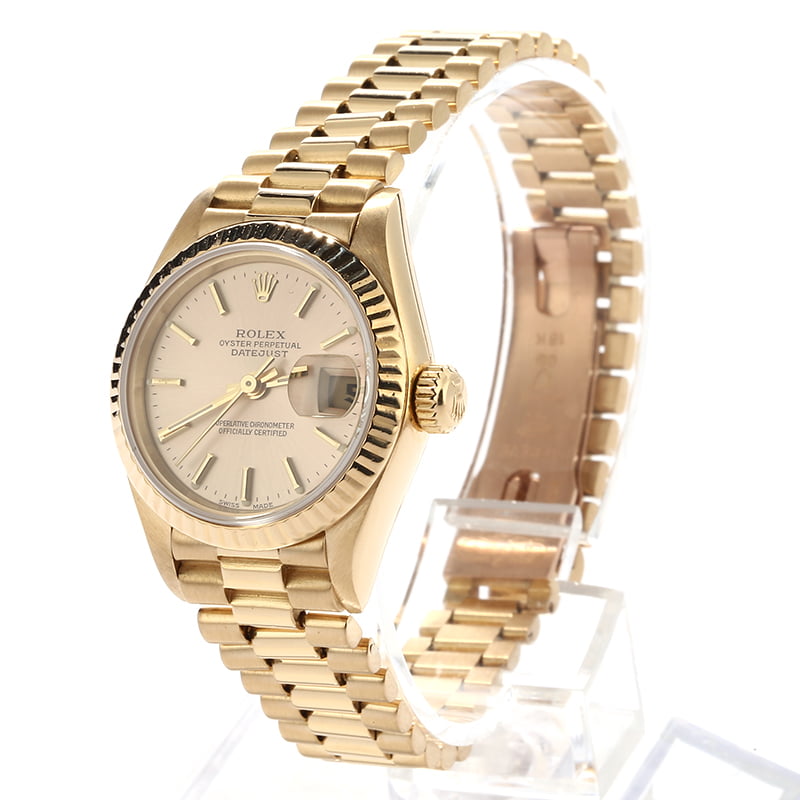 Pre Owned Rolex Ladies Datejust 69178 Champagne President