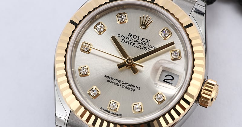 Unworn Rolex Lady Datejust 279173 Silver Diamond Dial