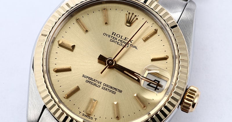 Mid-Size Rolex Datejust 6827 Champagne Dial