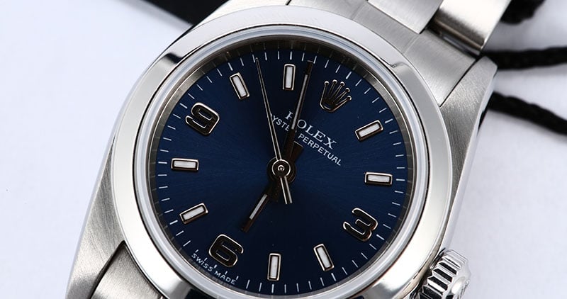 Rolex Ladies Oyster Perpetual 76080 Blue Dial
