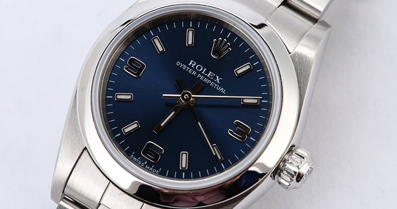 Women's Rolex Oyster Perpetual 76080 Blue Dial