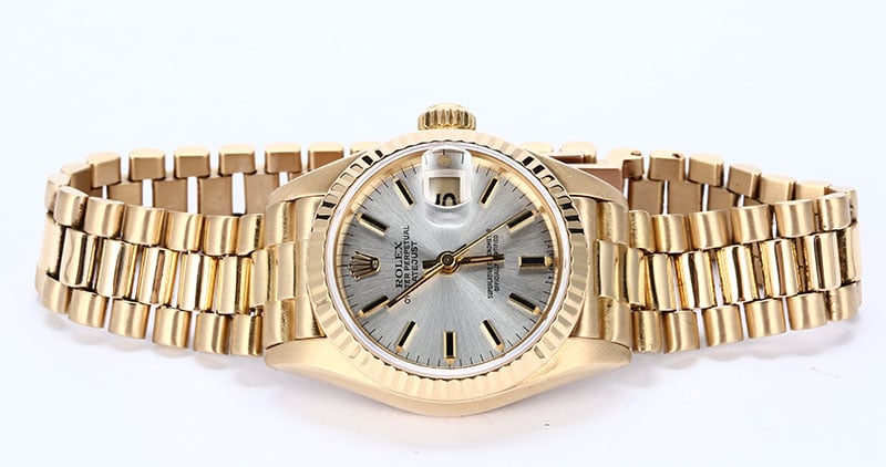 Rolex Lady Datejust 69178 President Silver Dial