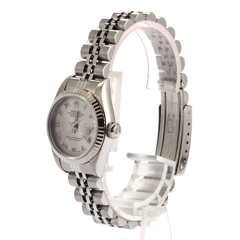 Pre Owned Rolex Ladies Datejust 69174 Silver Roman Dial