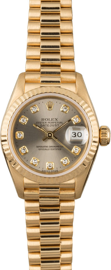 Rolex Ladies Datejust 69178 Rhodium Dial