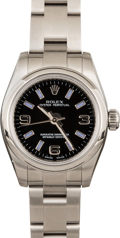 Rolex Oyster Perpetual 176200 Black Arabic Dial