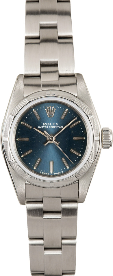 Ladies Rolex Oyster Perpetual 67230 Blue Dial