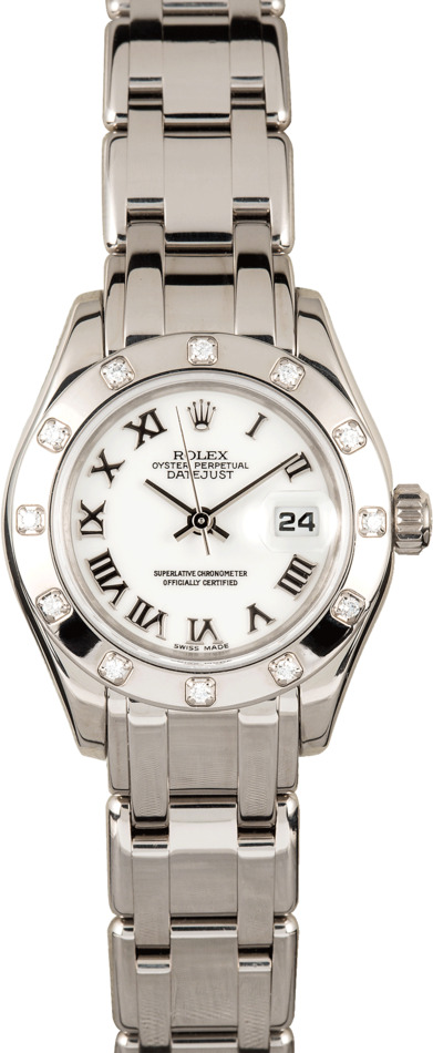 Lady Rolex Pearlmaster 80319 White Dial