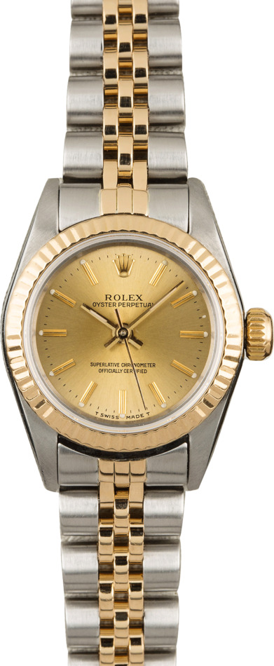 Used Rolex Oyster Perpetual 67193 Champagne Index Dial