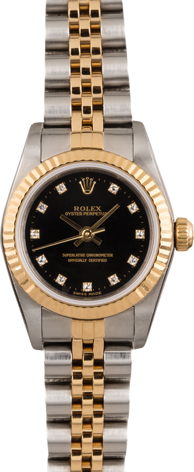 Pre Owned Rolex Oyster Perpetual 76193 Diamond Dial