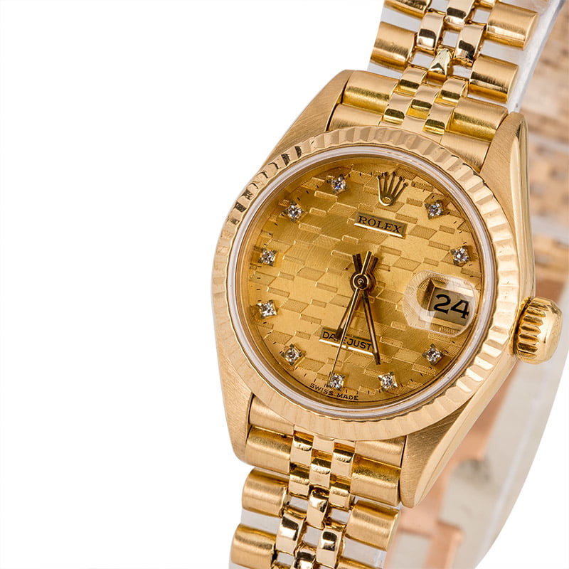 Pre Owned Rolex Ladies Datejust 69178 Chevy Diamond Dial