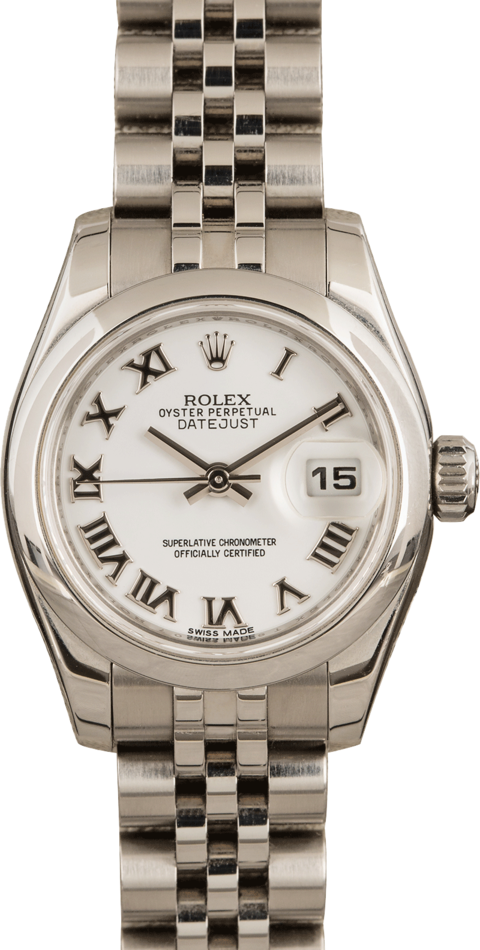 Rolex Lady-Datejust 179160 White Roman Dial