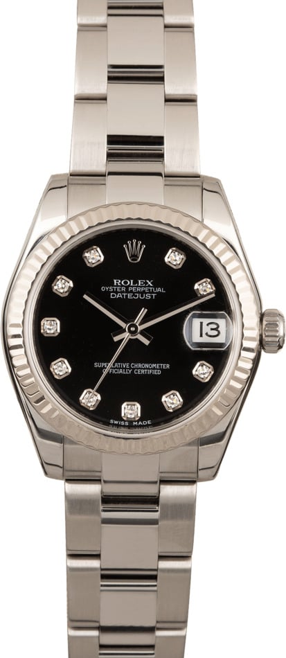 Rolex Mid-Size Datejust 178274 Black Diamond Dial