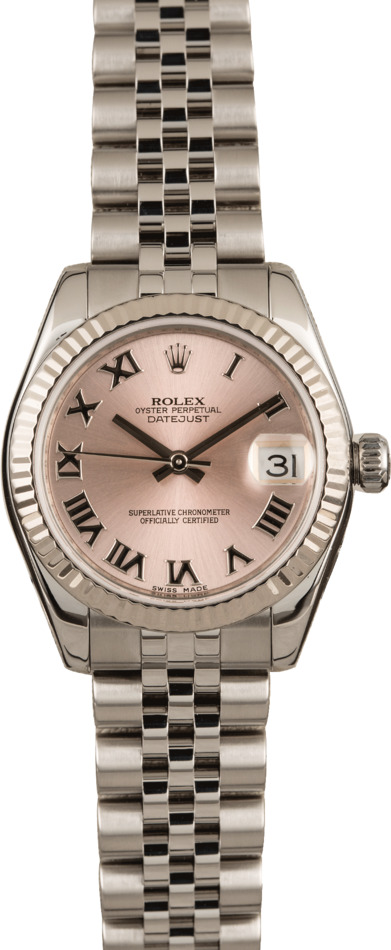 Pre Owned Rolex Ladies Datejust 178274 Pink Roman Dial