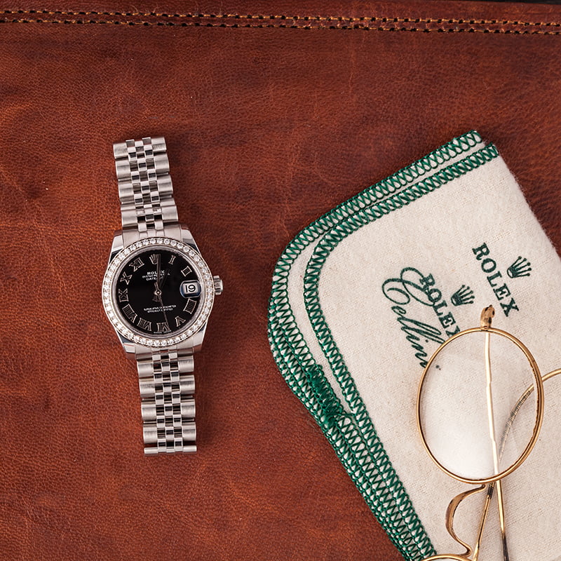 Rolex Datejust 179384 Black Roman Dial