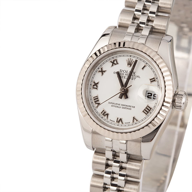 Pre-Owned Rolex Oyster Perpetual Datejust 179174 White Dial