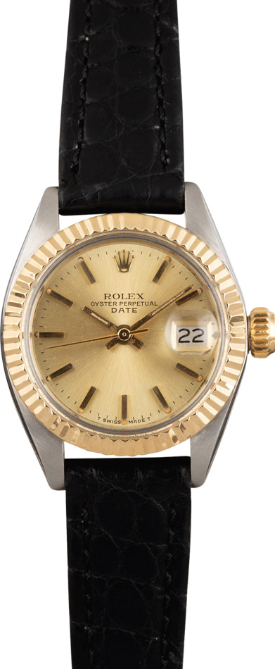 Vintage Rolex Lady Date 6916 Champagne Index Dial