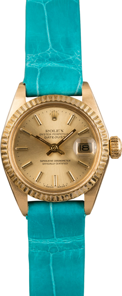 Pre Owned Rolex Datejust 6917 Torquoise Leather Bracelet