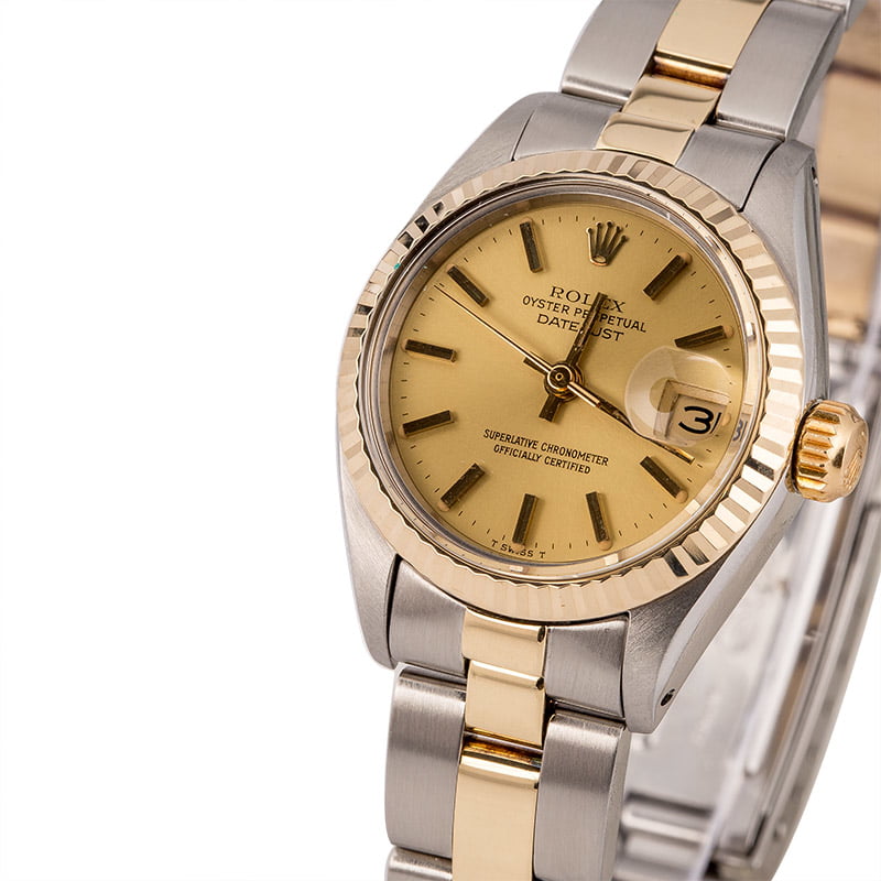 Pre Owned Rolex Datejust 6917 Two Tone Oyster Champagne Dial