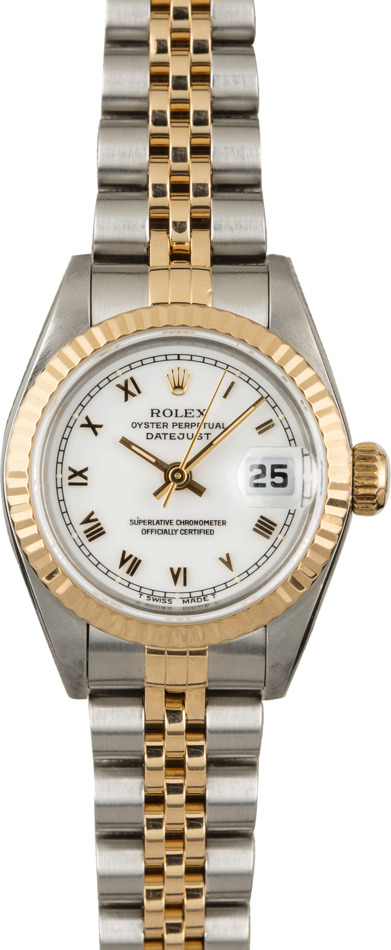Rolex Datejust 69173 Two Tone with White Roman Dial