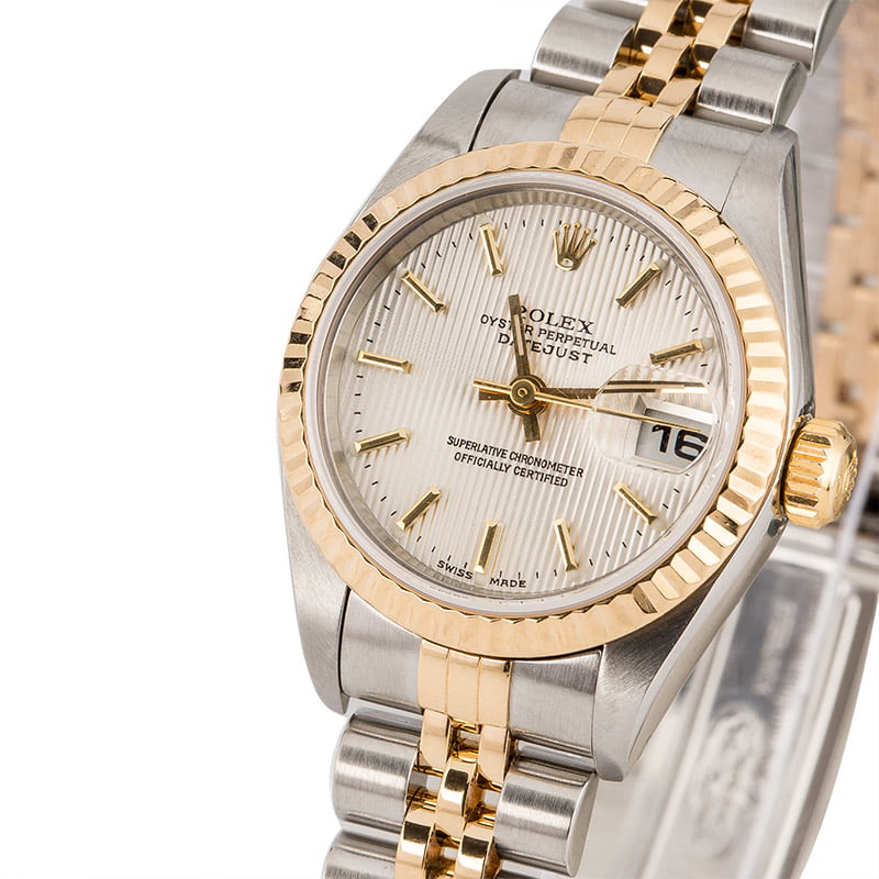 Used Silver Tapestry Dial Rolex Datejust 79173