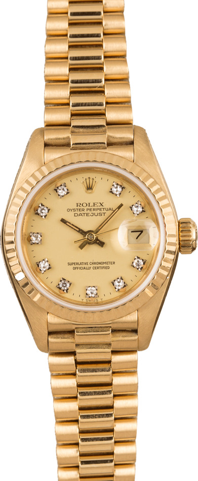 Pre-Owned Rolex Ladies President 69178 Diamond Dial