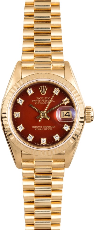 rolex gold with red face