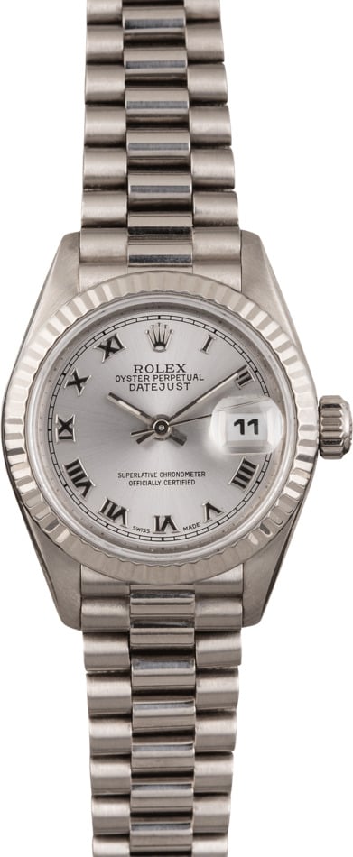 Pre Owned Rolex Ladies President 69179 White Gold