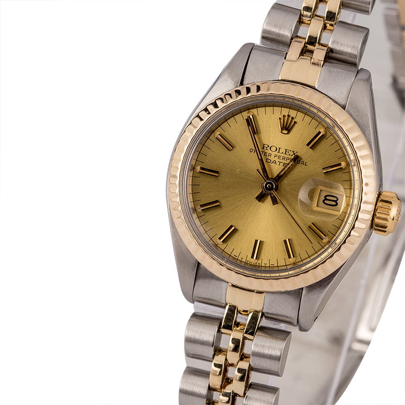 Used Rolex Date 6917 Champagne Index Dial T