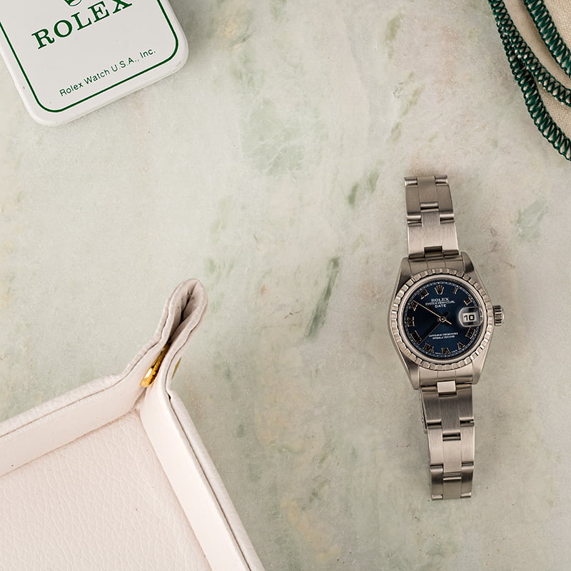 Pre Owned Rolex Date 79240 Blue Dial