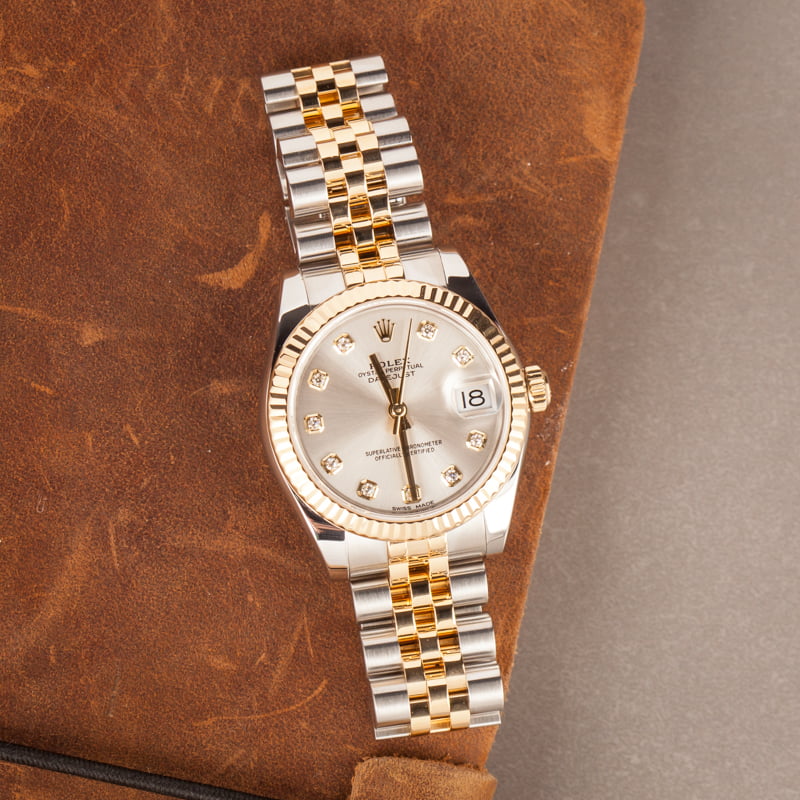 PreOwned Rolex Mid-Size Datejust 178273 Diamonds