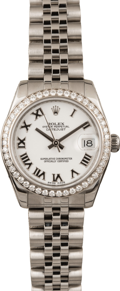 Pre Owned Rolex Ladies Datejust 178384 Diamond Bezel T